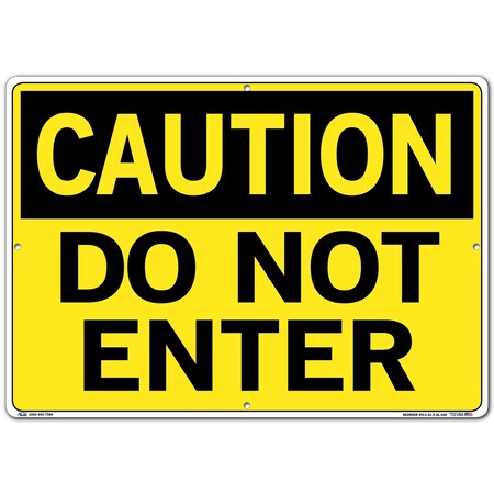 Vestil Aluminum Sign, 14-1/2" H, 20-1/2" W, Aluminum, Rectangle, English, SI-C-61-E-AL-040 SI-C-61-E-AL-040